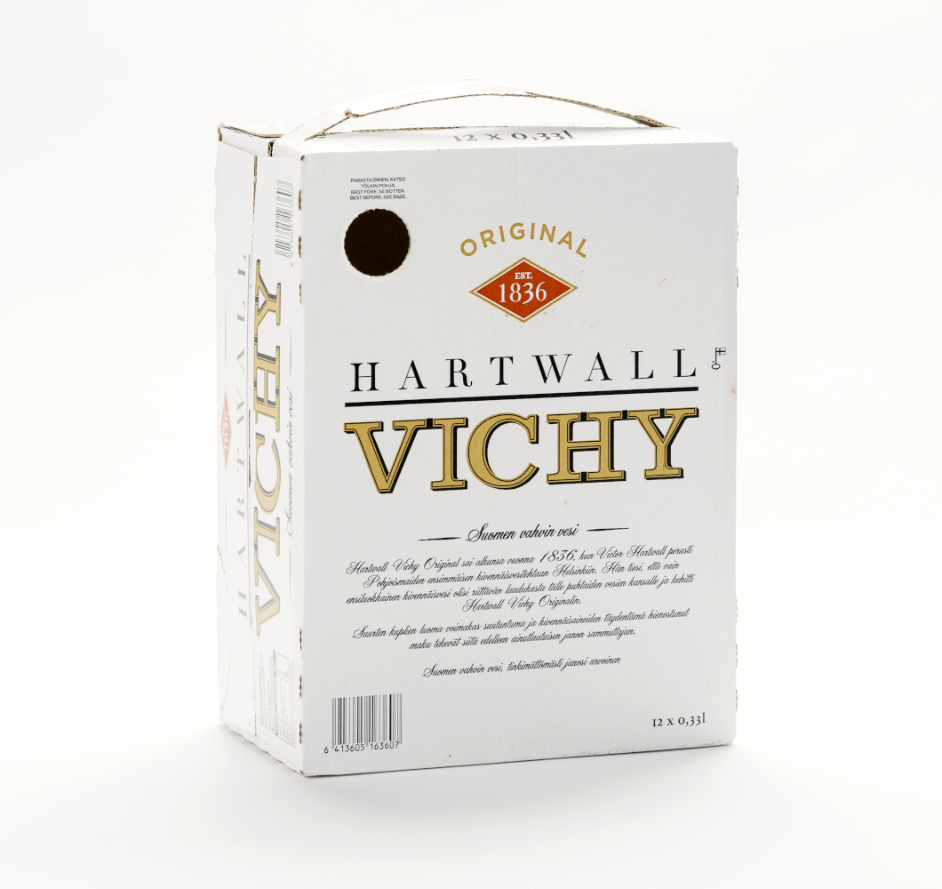 A package of Hartwall Vichy water.